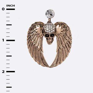 Crystal Skeleton Wings Iconic Earrings - Gold/Clear
